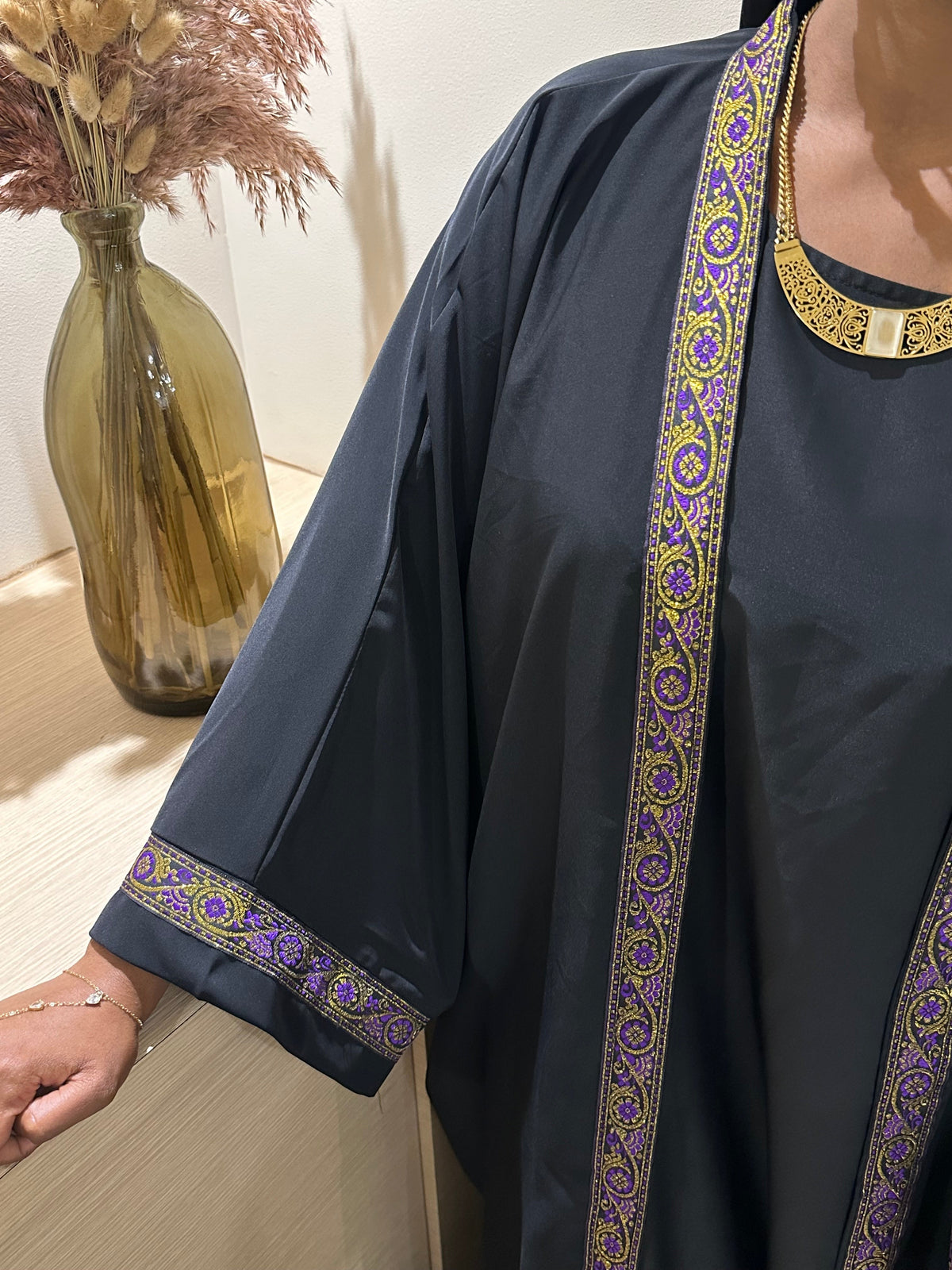 Kimono Jasmine en soie de Médine à sfifa – Alsamnt – vue 4