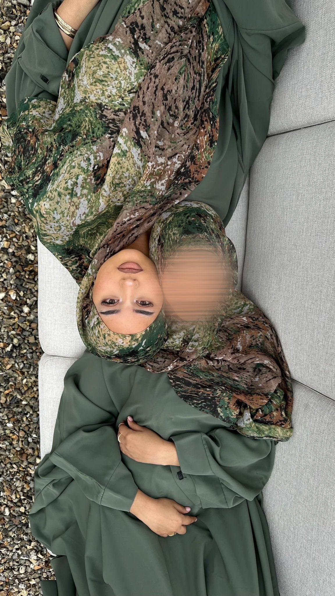 Voile Neïla kaki, hijab en coton – Alsamnt