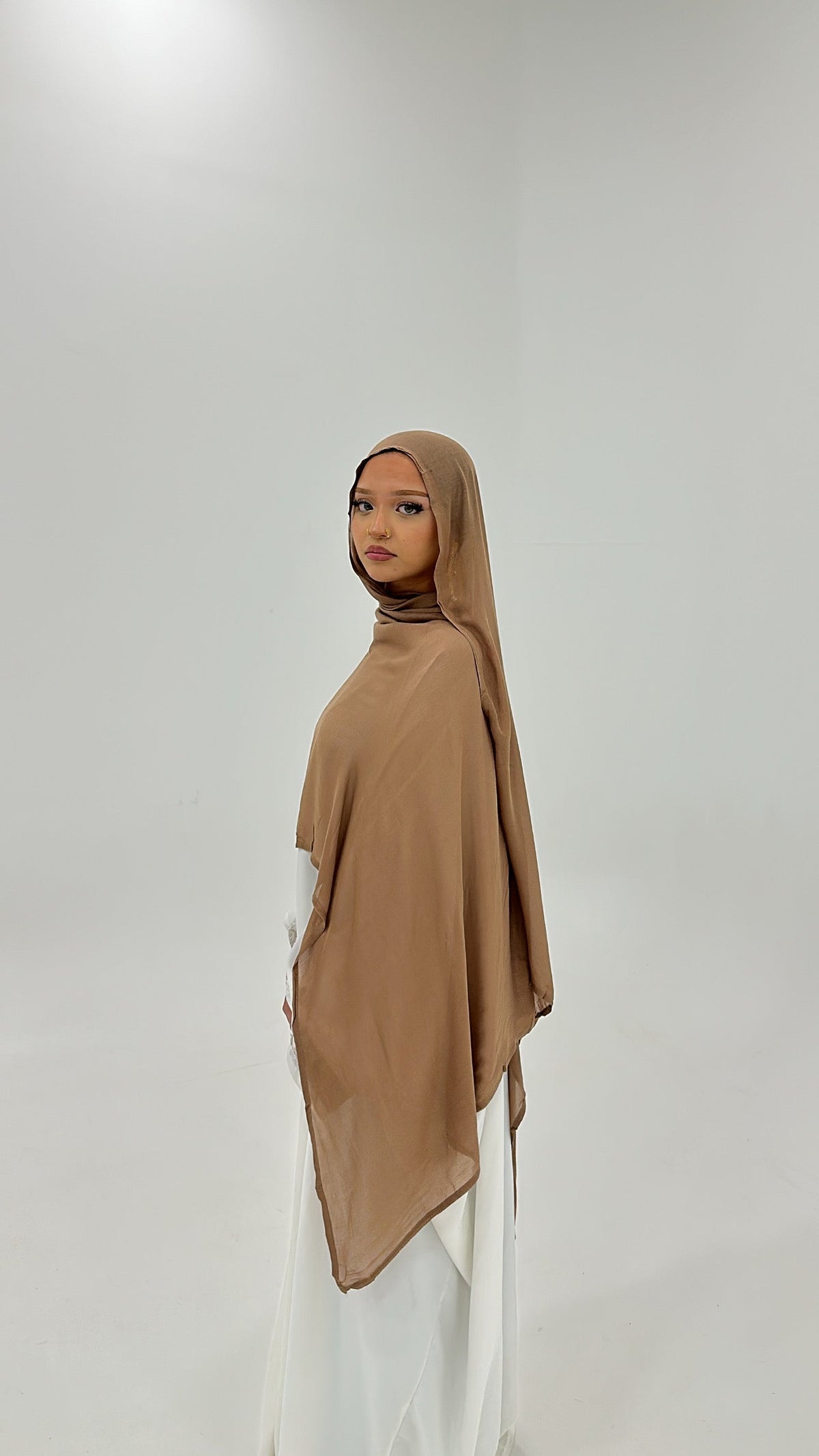 Hijab femme en modal beige – Alsamnt