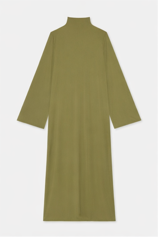 Ensemble Hayaa kaki, abaya et khimar en jersey – Alsamnt – vue 3